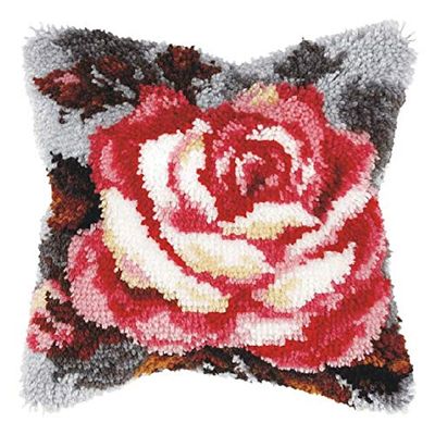 Orchidea Large Cushion Latch Hook Kit: Rose