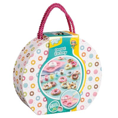 Totum Creative Pouch, Donut Factory Theme, Multicoloured, 3+ Years, Includes Casting Mould, Glitter Powder, Glass Beads, Plaster Powder