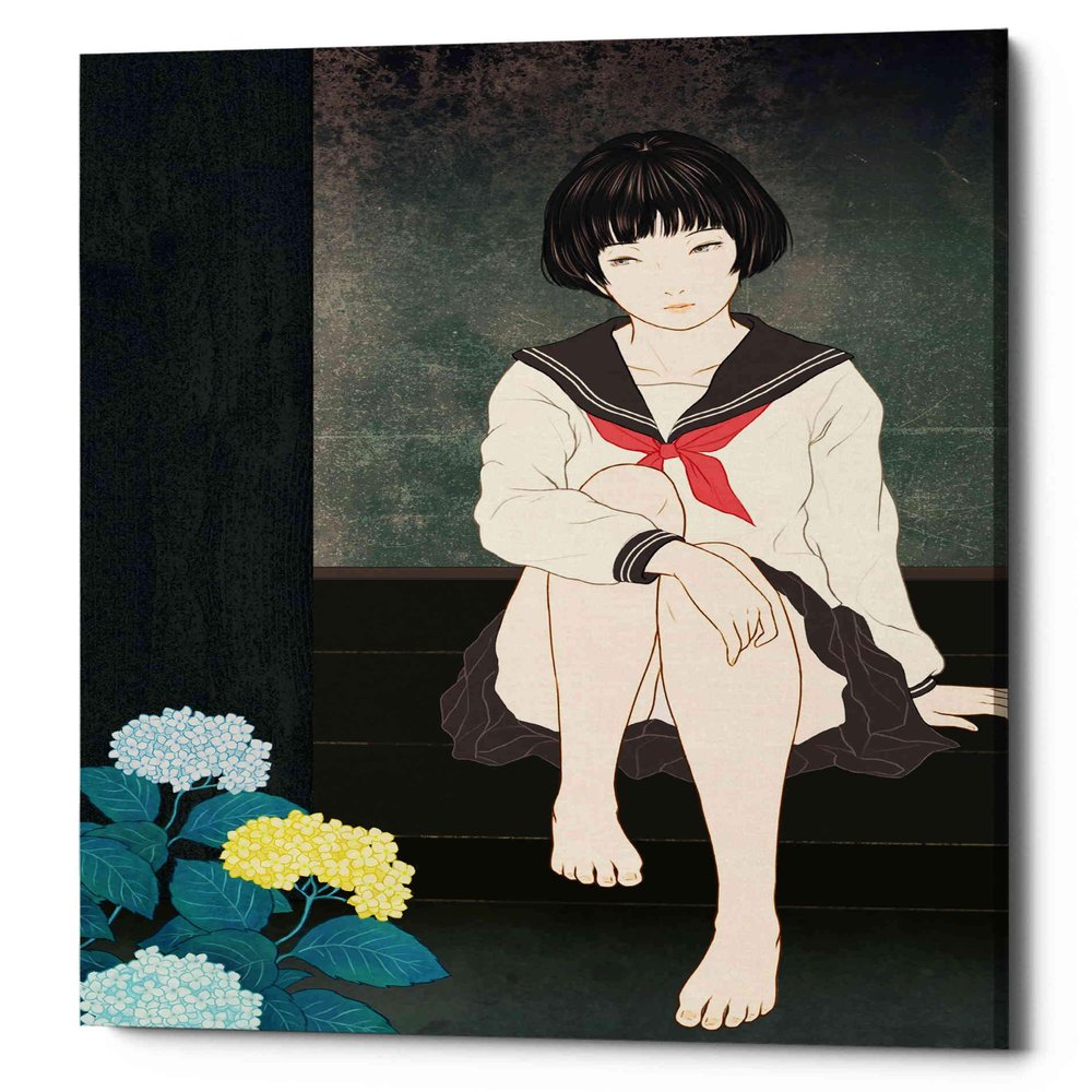 Epic Graffiti 'Hydrangea' by Sai Tamiya, Canvas Wall Art, 26"x40"