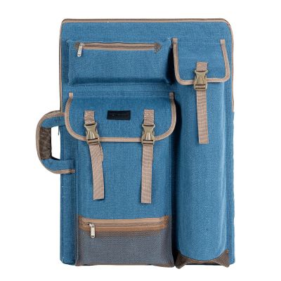 TRANSON Art Portfolio Case Artist Backpack Canvas Bag Large 26 x 19.5 Turquoise Green