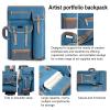 TRANSON Art Portfolio Case Artist Backpack Canvas Bag Large 26 x 19.5 Turquoise Green view 2