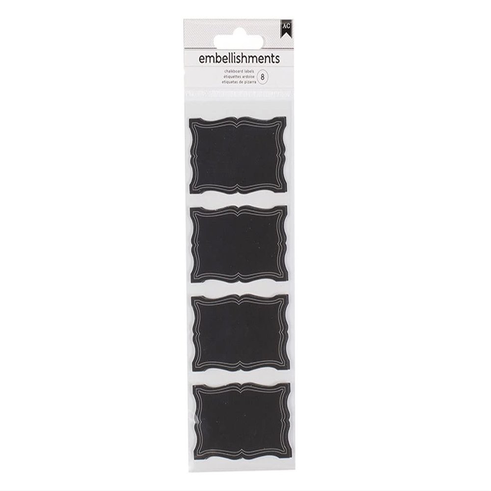 American Crafts Chalkboard Labels Borders, White