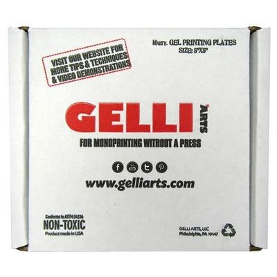 Gelli Arts Gel Printing Plates - 5" X 5" Gel Plate Class Pack, Reusable Printing Items, Printmaking Supplies for School, Clear Monoprinting, Items for Art Classes (10 Plates)