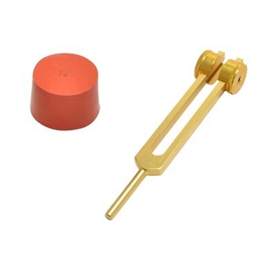 TFS Tuningforkshop Gold Finish Weighted Cosmic Mid Om Tuner Tuning Fork for sound healing