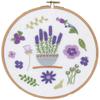 Vervaco Embroidery Kit with Ring Lavender, Cotton, Multi-Color, 20 x 20 x 0.3 cm view 1