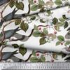 Soimoi Bird and Floral Print 58 Inches Wide Cotton Cambric Fabric Deocrative by The Yard-White view 2
