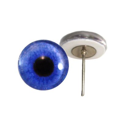 Blue Voilet Zombie Glass Eyes On Wire Pin Posts for Needle Felting Doll Making Supplies and Other Crafts (14mm)