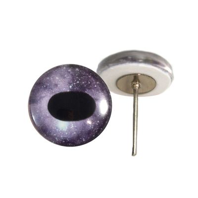 Dark Purple Unicorn Glass Eyes On Wire Pin Posts for Needle Felting Doll Making Supplies and Other Crafts (8mm)
