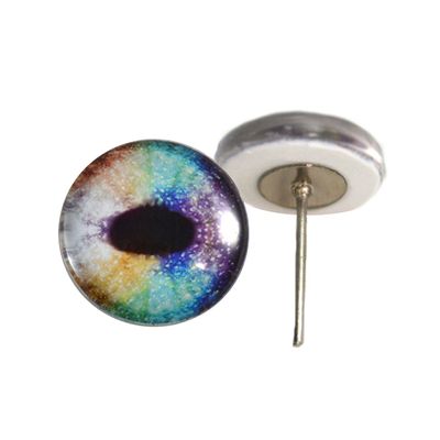 Rainbow Unicorn Glass Eyes On Wire Pin Posts for Needle Felting Making Supplies and Other Crafts (14mm)