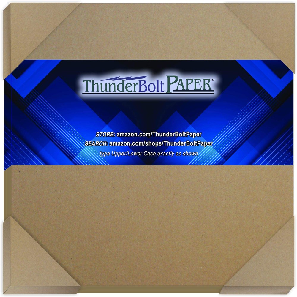 Chipboard - 50 Sheets 8x8 Inch 80pt Heavy Duty Kraft Paper Board for Albums, DIY Scrapbooks