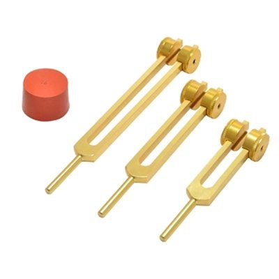 TFS Tuningforkshop Gold Finish Weighted Otto Tuning Fork Set