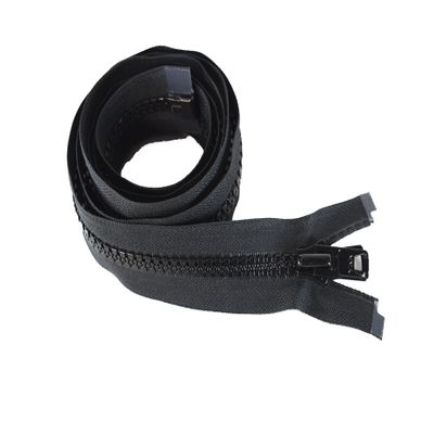 60" Vislon Zipper - YKK #10 Molded Extra-Heavy Separating -Double Metal Pull - Black (1 Zipper/Pack)