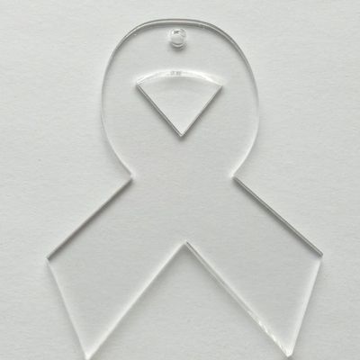 3" Blank Clear Acrylic Awareness Ribbons Key Chain Wedding Tags Save Date 10PCS