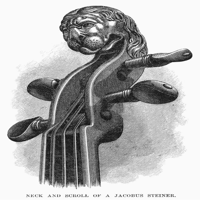 Stainer Violin Nneck And Scroll Of A Violin Made By Jacobus Stainer (Or Steiner C1617-1683) Wood Engraving American 1881 Poster Print by (24 x 36)