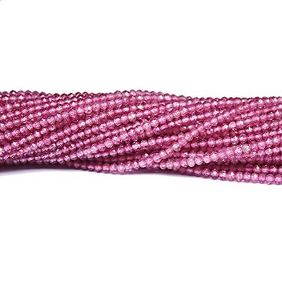 Pink Topaz Micro Faceted Loose Rondelle Gemstone Craft Beads Strand 13" 2mm
