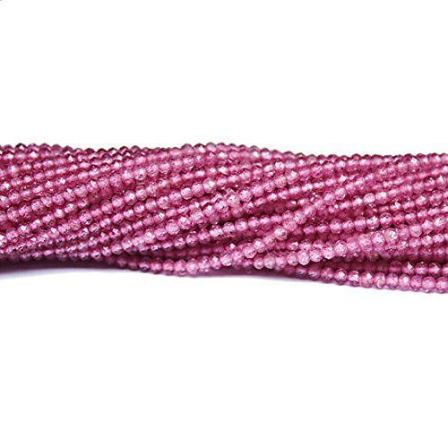 Pink Topaz Micro Faceted Loose Rondelle Gemstone Craft Beads Strand 13" 2mm