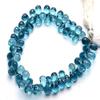 1 Strand Natural Blue Aquamarine Color Quartz Faceted 8x10MM Approx. Teardrop Shape Briolette Beads 8.5 Inch view 2