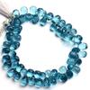 1 Strand Natural Blue Aquamarine Color Quartz Faceted 8x10MM Approx. Teardrop Shape Briolette Beads 8.5 Inch view 3