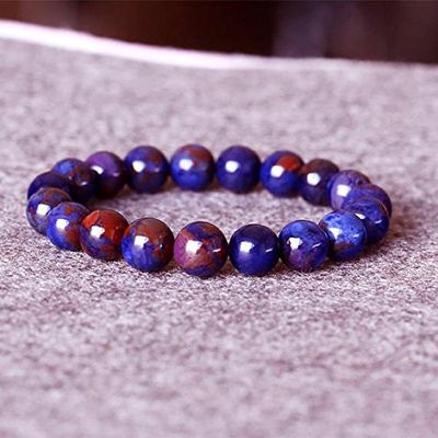1 Strands Natural Purple Blue Sugilite Stretch Finish Men's Bracelet Round Big Beads ????? 10mm 05021