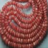 16'' Long Strand Natural Rhodochrosite Rondelles, American Mines Rhodochrosite Smooth Rondelles, 8-5mm view 3