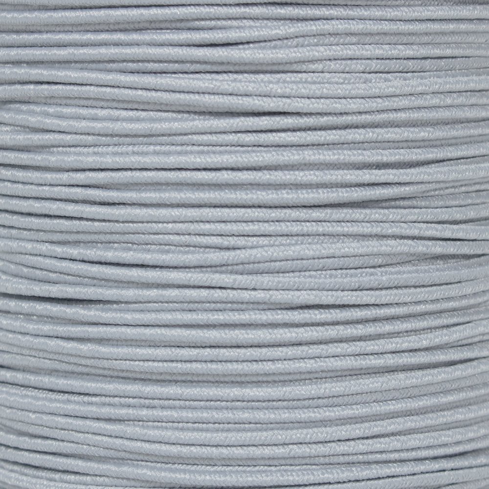 Craft County Elastic Nylon Bungee Stretch Shock Cord in 1/32 Inch and 1/16 Inch Diameters Beading, Party Favors, Friendship Bracelets, DIY Craft Projects (Silver Gray, 1/16 Inch X 10 Feet)