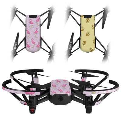 Skin Decal Wrap 2 Pack Compatible with DJI Ryze Tello Flamingos on Pink Drone NOT Included