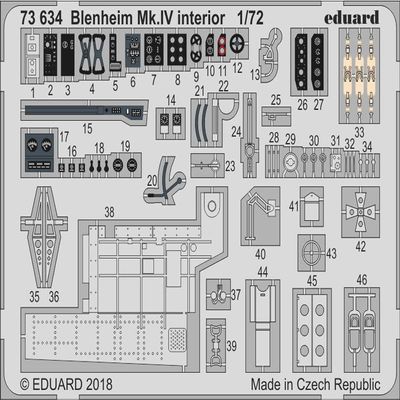 edexyuarudo 1/72 Bristol burenimu MK. 4 Interior Etching Parts for () Plastic Model Air Fix Parts edu73634
