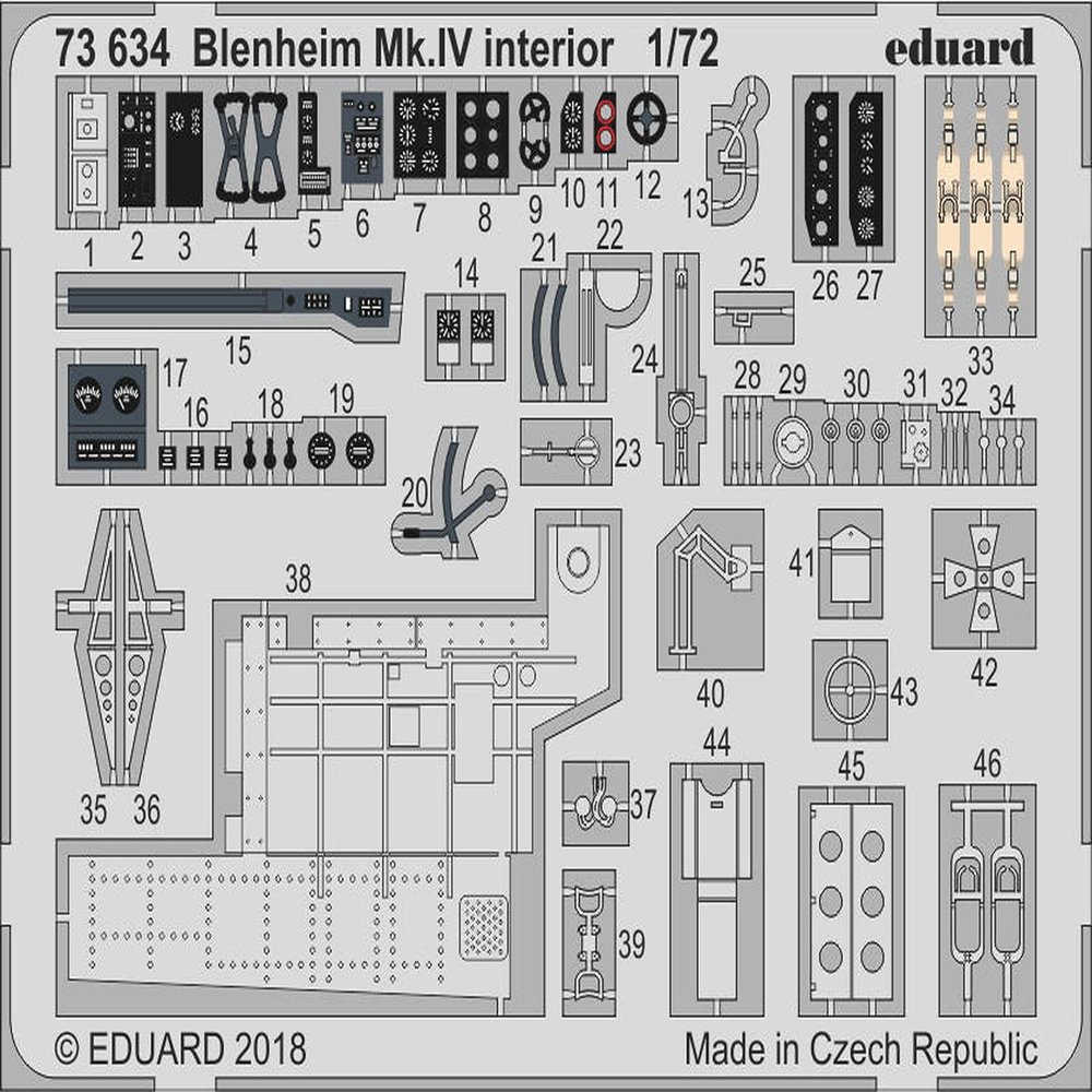 edexyuarudo 1/72 Bristol burenimu MK. 4 Interior Etching Parts for () Plastic Model Air Fix Parts edu73634