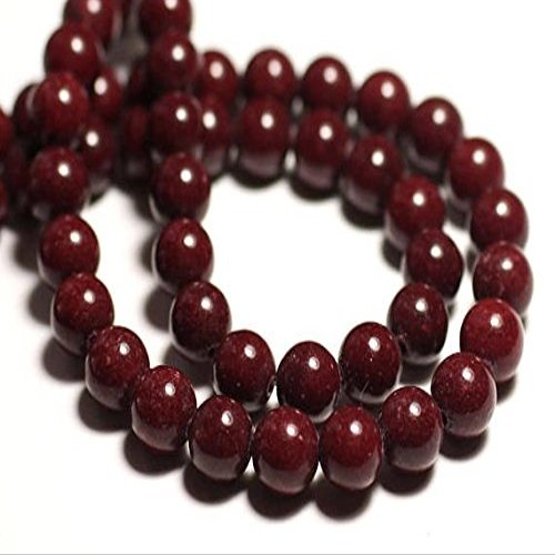 20pc - beads - Jade balls 6mm red Bordeaux