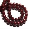 20pc - beads - Jade balls 6mm red Bordeaux view 1
