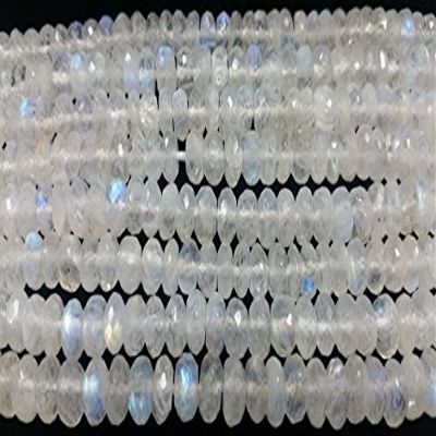13 inch natural beads strand of 8mm faceted round rainbow moonstone gemstone beads for DIY jewelry - necklace, bracelet, earring, ring.