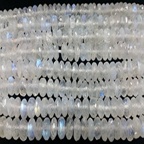 13 inch natural beads strand of 8mm faceted round rainbow moonstone gemstone beads for DIY jewelry - necklace, bracelet, earring, ring.