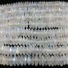 13 inch natural beads strand of 8mm faceted round rainbow moonstone gemstone beads for DIY jewelry - necklace, bracelet, earring, ring. view 1