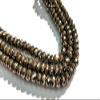 13 inch natural beads strand of 8mm faceted round pyrite gemstone beads for DIY jewelry - necklace, bracelet, earring, ring. view 1