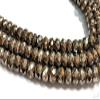 13 inch natural beads strand of 8mm faceted round pyrite gemstone beads for DIY jewelry - necklace, bracelet, earring, ring. view 2