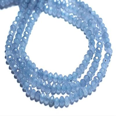 30pc - beads - Jade faceted Rondelle 4x2mm Lavender Pastel blue