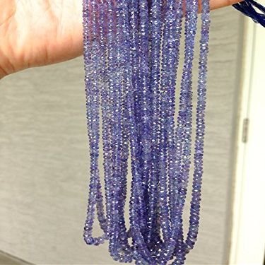 13 inch natural beads strand of 2.5-3mm faceted round tanzanite gemstone beads for DIY jewelry - necklace, bracelet, earring, ring.