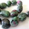 natural ruby zoisite smooth large tumbles beads, 18mm to 27mm, 6 inch view 1