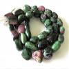 natural ruby zoisite smooth large tumbles beads, 18mm to 27mm, 6 inch view 2