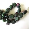 natural ruby zoisite smooth large tumbles beads, 18mm to 27mm, 6 inch view 3