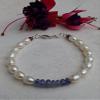JEWELZ tanzanite,december birthday, pearl bracelet,june birthday, december birthstone,birthday gift,gift for her,silver jewellery,tanzanite jewelry 5-10mm view 1