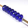 10 pc! wholesale lot blue sapphire hydro roundel faceted big 5mm hole 14x8mm european bracelet beads view 2