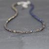 labradorite, iolite & pyrite necklace. beaded blue gemstone choker. long layering necklace. sterling silver, rose or gold filledfilled filled. jewellery 3.5mm 16" strand. view 1