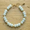 JEWELZ amazonite bracelet - pastel blue bracelet - blue gold bracelet - adjustable bracelet - gemstone bracelet - everyday jewellery - gift for her 8mm view 2