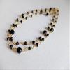 gold filledfilled filled rosary necklace black spinel and onyx gemstone necklace, gold filledfilled filled dainty,rosary style,black spinel necklace, black gemstone 2/3 mm-4,5 mm view 1