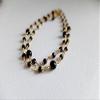 gold filledfilled filled rosary necklace black spinel and onyx gemstone necklace, gold filledfilled filled dainty,rosary style,black spinel necklace, black gemstone 2/3 mm-4,5 mm view 2