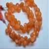 13 inch natural beads strand of 10mm faceted heart mango chalcedony gemstone briolletes beads for DIY jewelry - necklace, bracelet, earring, ring. view 1