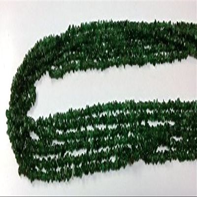 5 strands emerald green aventurine uncut chips - 32 inches long strand - emerald green aventurine synthetic uncut beads 3-4mm