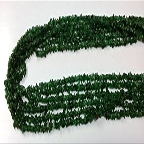 5 strands emerald green aventurine uncut chips - 32 inches long strand - emerald green aventurine synthetic uncut beads 3-4mm
