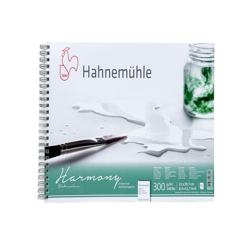 Hahnemuhle Harmony Watercolour Spiral Pad Hot Pressed A4